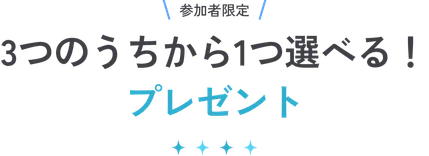 3つのうちから1つ選べる!プレゼント