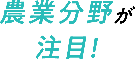 農業分野が注目！